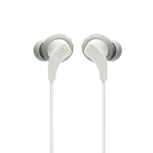 JBL Endurance Run 2 Wired - White - Waterproof Wired Sports In-Ear Headphones - Front image number null